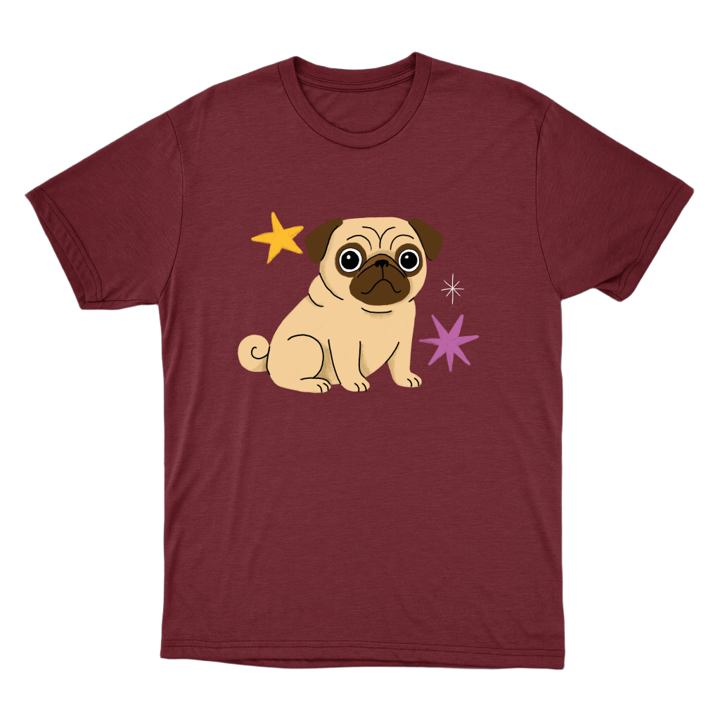"Pug" Camiseta Básica Unissex