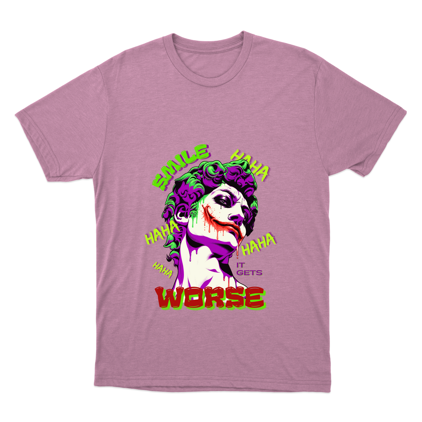 "Camiseta SMILE IT GETS WORSE - Coringa" Camiseta Básica Unissex