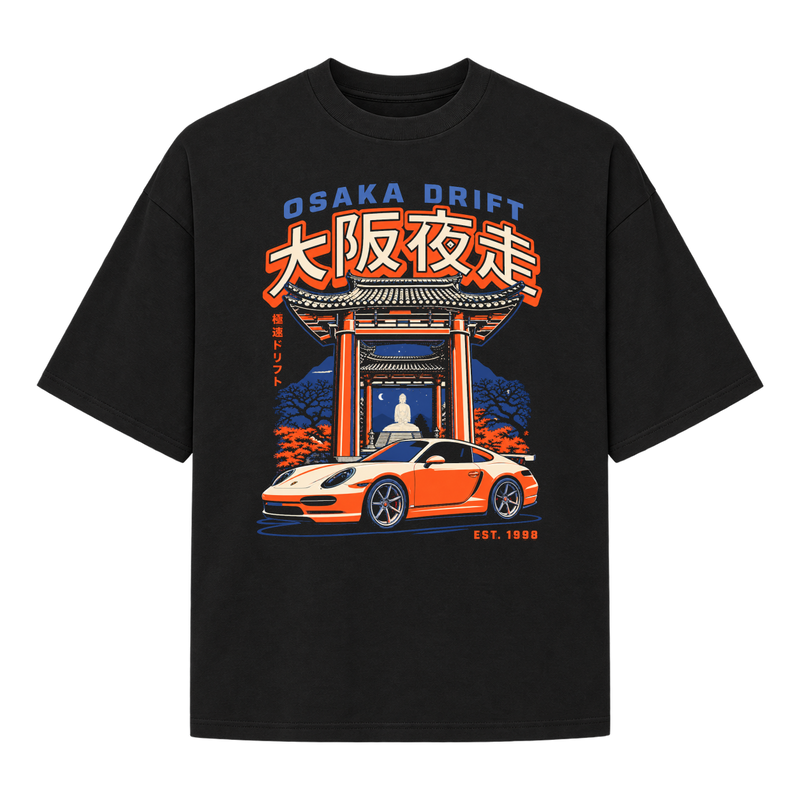 "Oversized Suedine "Osaka Drift"" Camiseta Oversized Suedine 220g