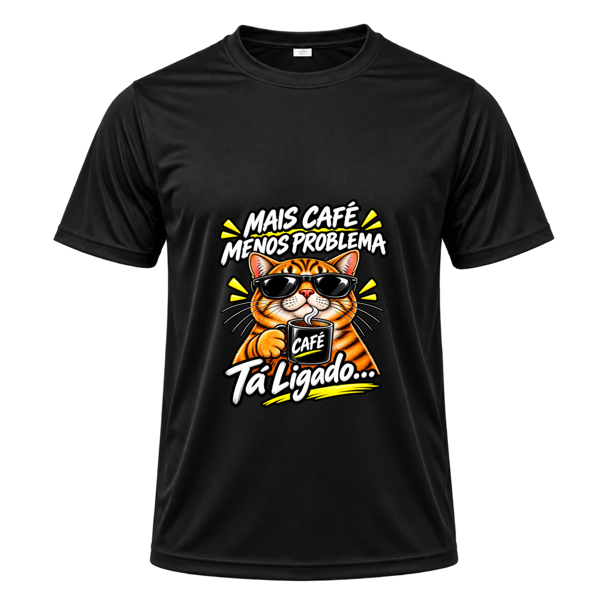 "Camiseta Mais cafe menos problema" Camiseta Dryfit Masculina Basic