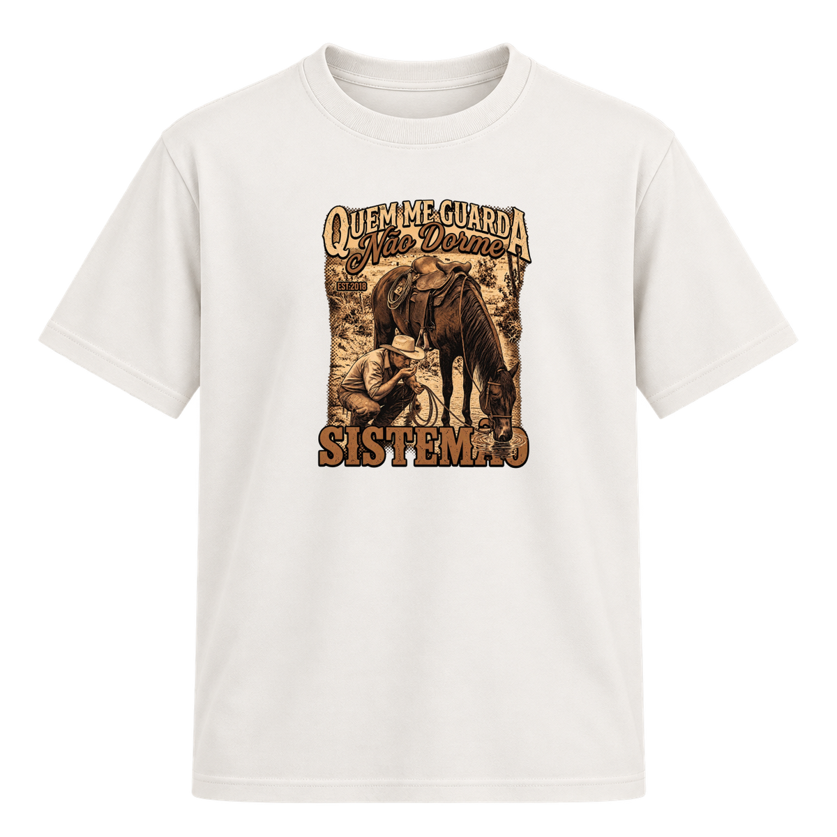 "Estampa/QUEM ME GUARDA" Camiseta Regular Suedine