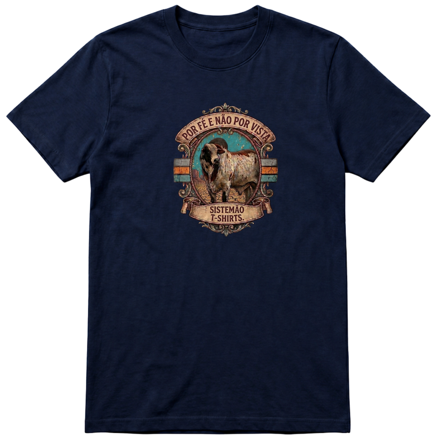 "Estampa POR FÉ NÃO POR VISTA" Camiseta Básica Unissex
