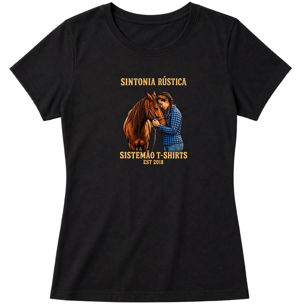 "Estampa/SINTONIA RÚSTICA" Blusa Baby Look