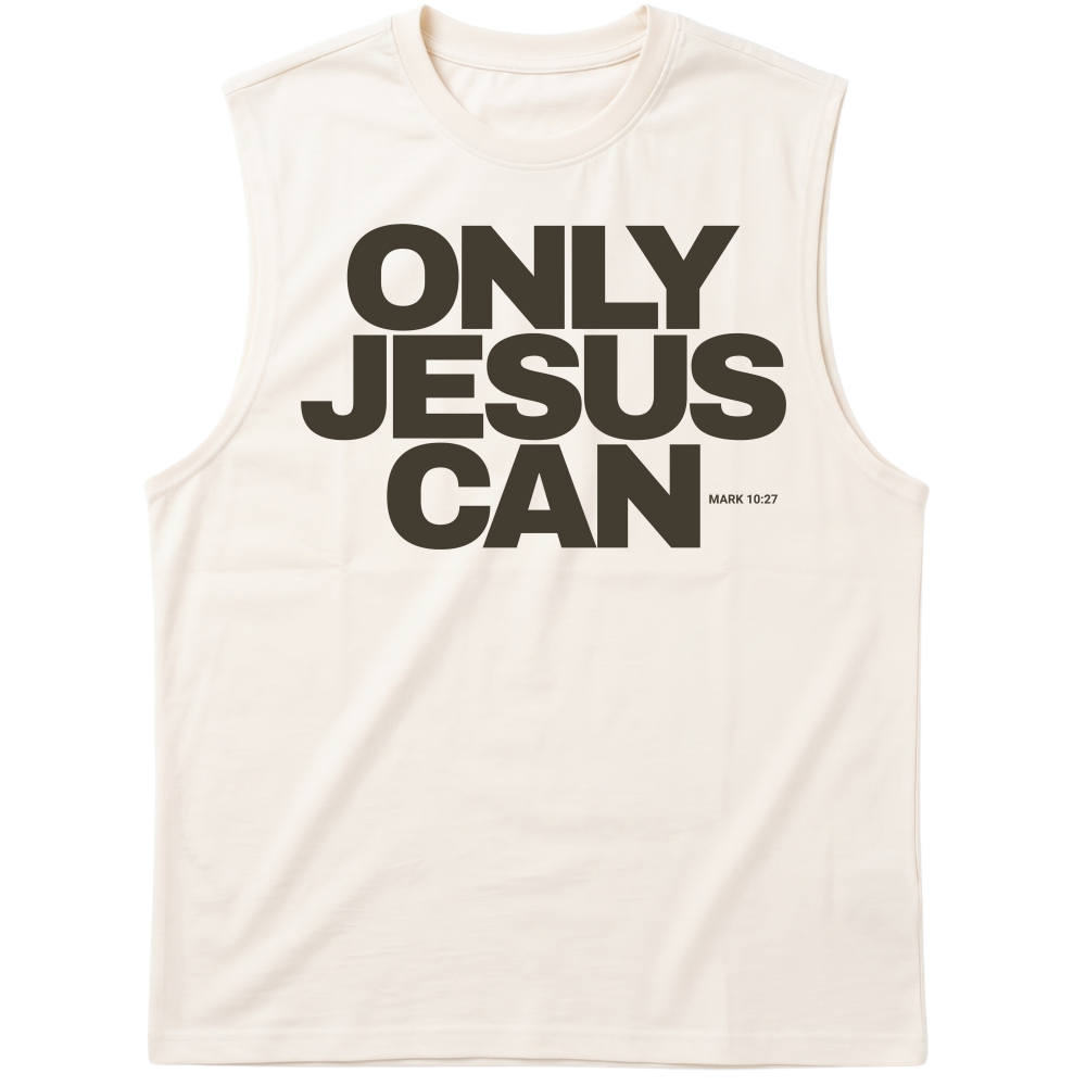 "Regata Tank Top "Only Jesus Can"" Tank Top Machão Suedine