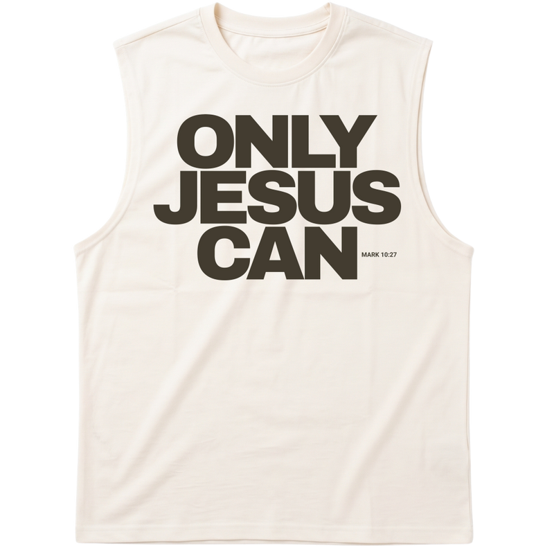 "Regata Tank Top "Only Jesus Can"" Tank Top Machão Suedine