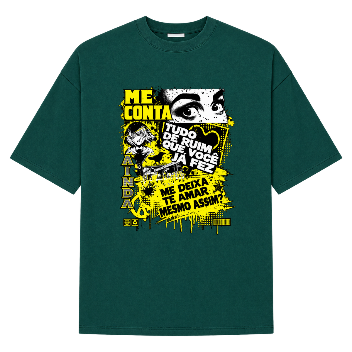 "Me Conta..." Camiseta Oversized Suedine 220g