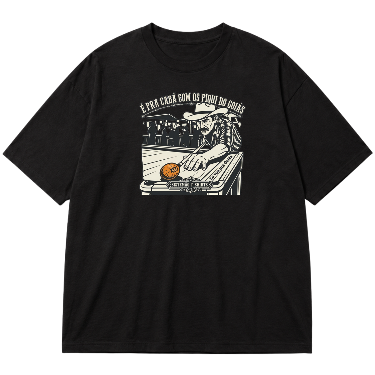 "Estampa E PRA CABÁ Oversized" Oversized Premium 96% algodão 4% Elastano