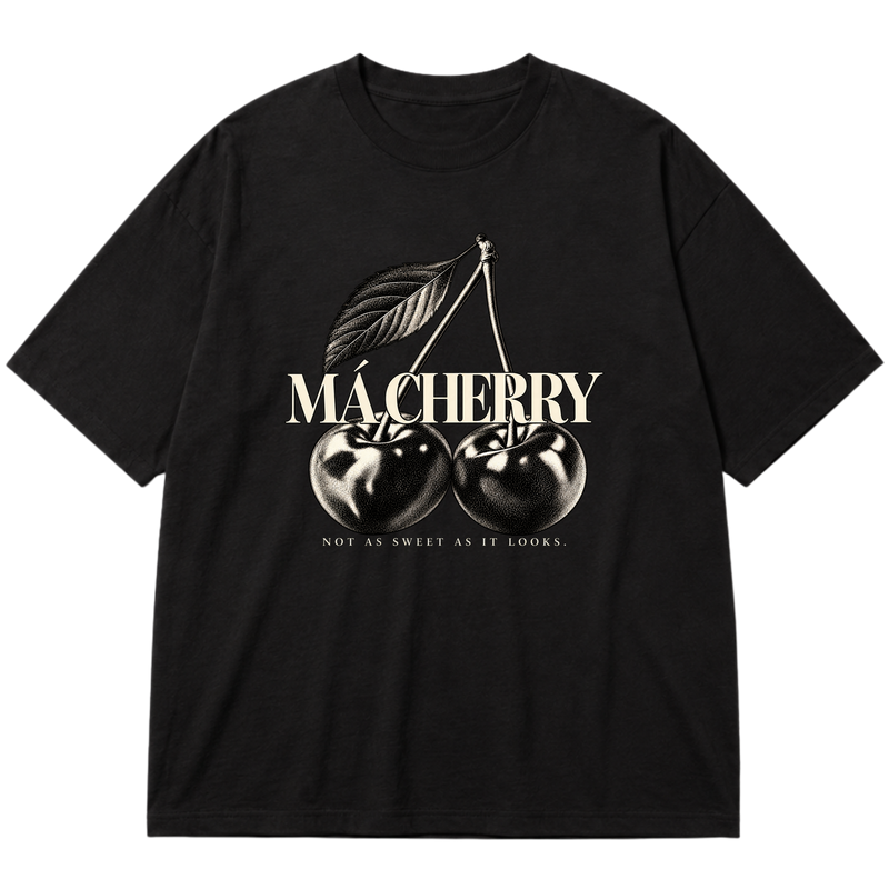 "DROP 001 ▪ MÁ CHERRY | BLACK" Oversized Premium 96% algodão 4% Elastano