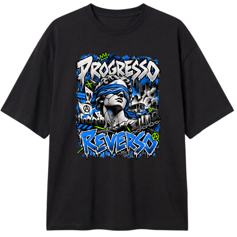"Progresso Reverso" Camiseta Oversized Classic