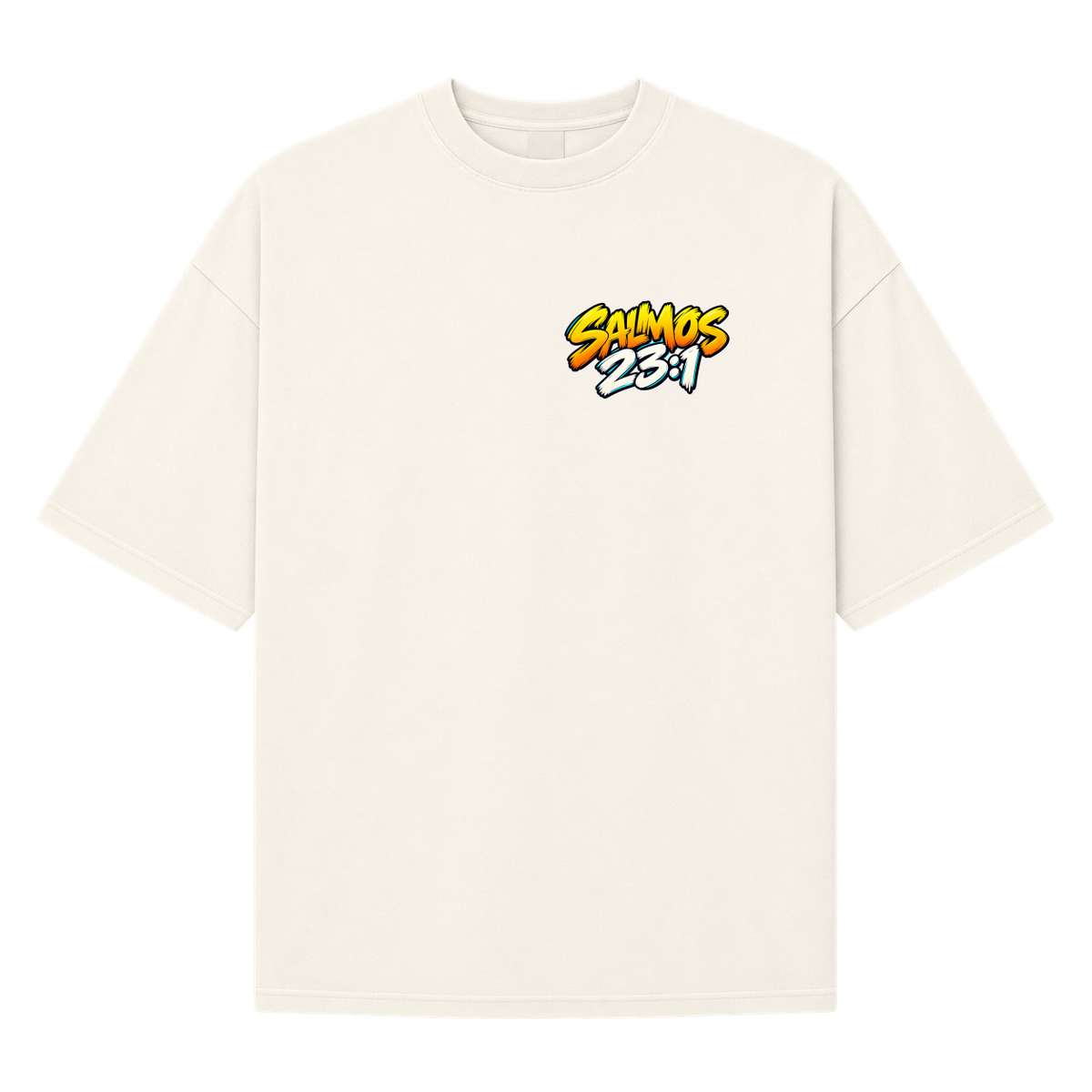 "Camiseta Oversized Cristã Salmo 23:1 | DÓKAH" Camiseta Oversized Suedine 220g