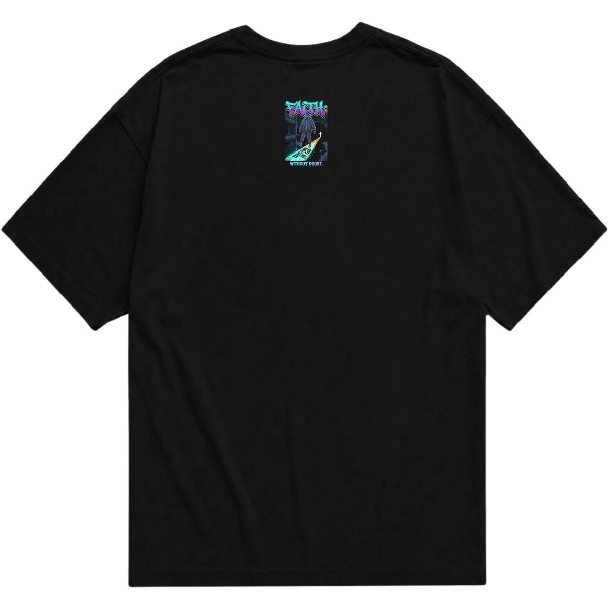 "Produto #011 Camisa oversized FAITH TRUSTING IN GOD" Oversized Básica 30.1