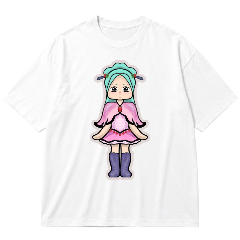 "Camiseta Oversized Feminina Menina Fofa Estampa Cute" Oversized Premium 96% algodão 4% Elastano