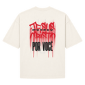 "Jesus morreu por você" Camiseta Oversized Suedine 220g