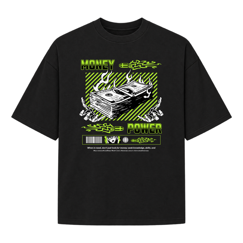 "Money Power" Camiseta Oversized Suedine 220g