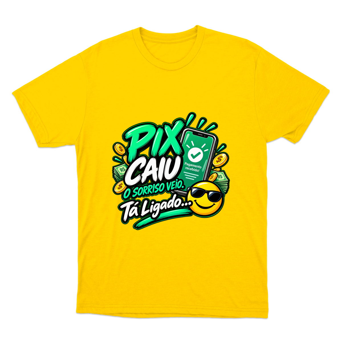 "Camiseta Unisex Pix Caiu" Camiseta Básica Unissex