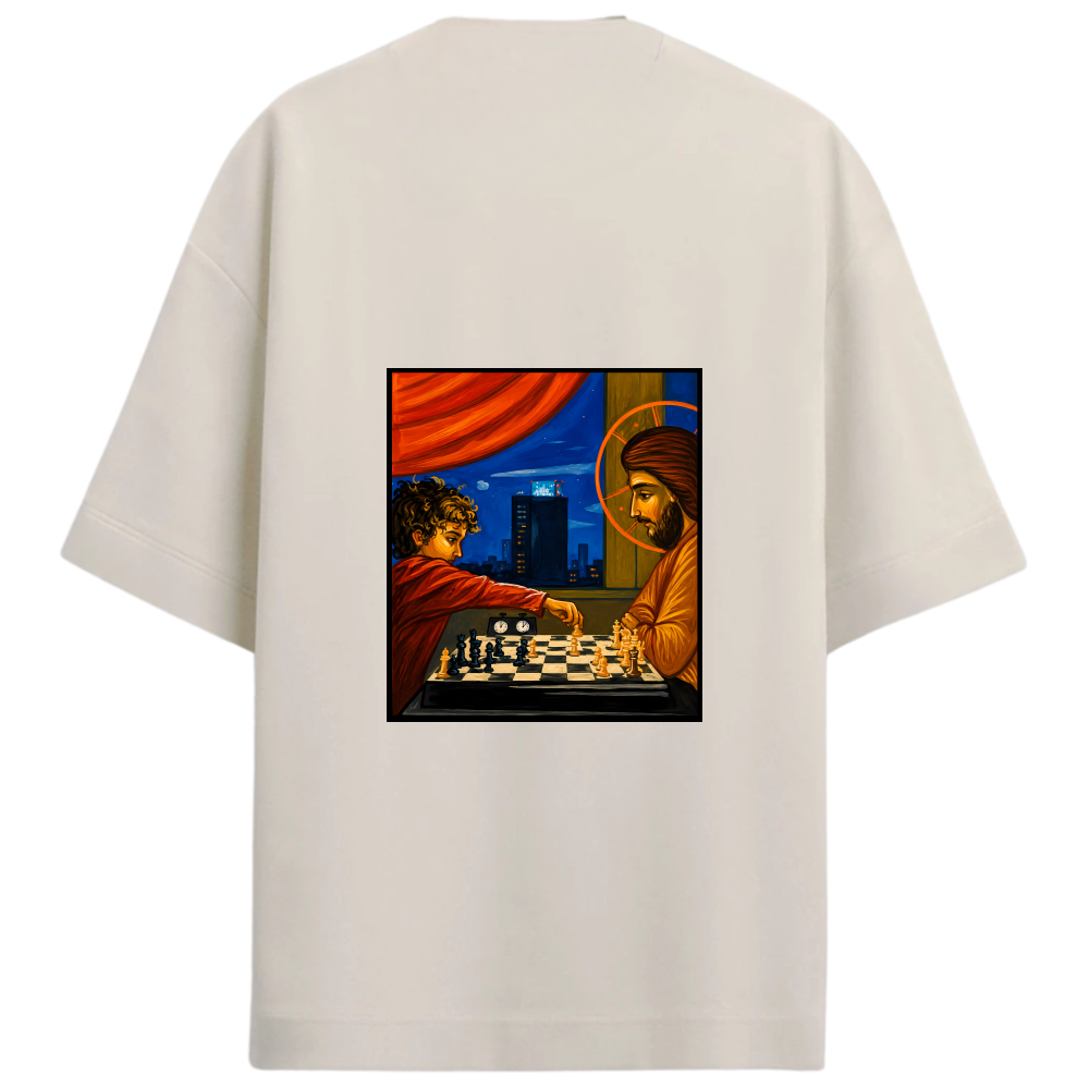 "Camiseta Oversized Heavy 240 Xeque-Mate com Jesus" Camiseta Oversized Premium