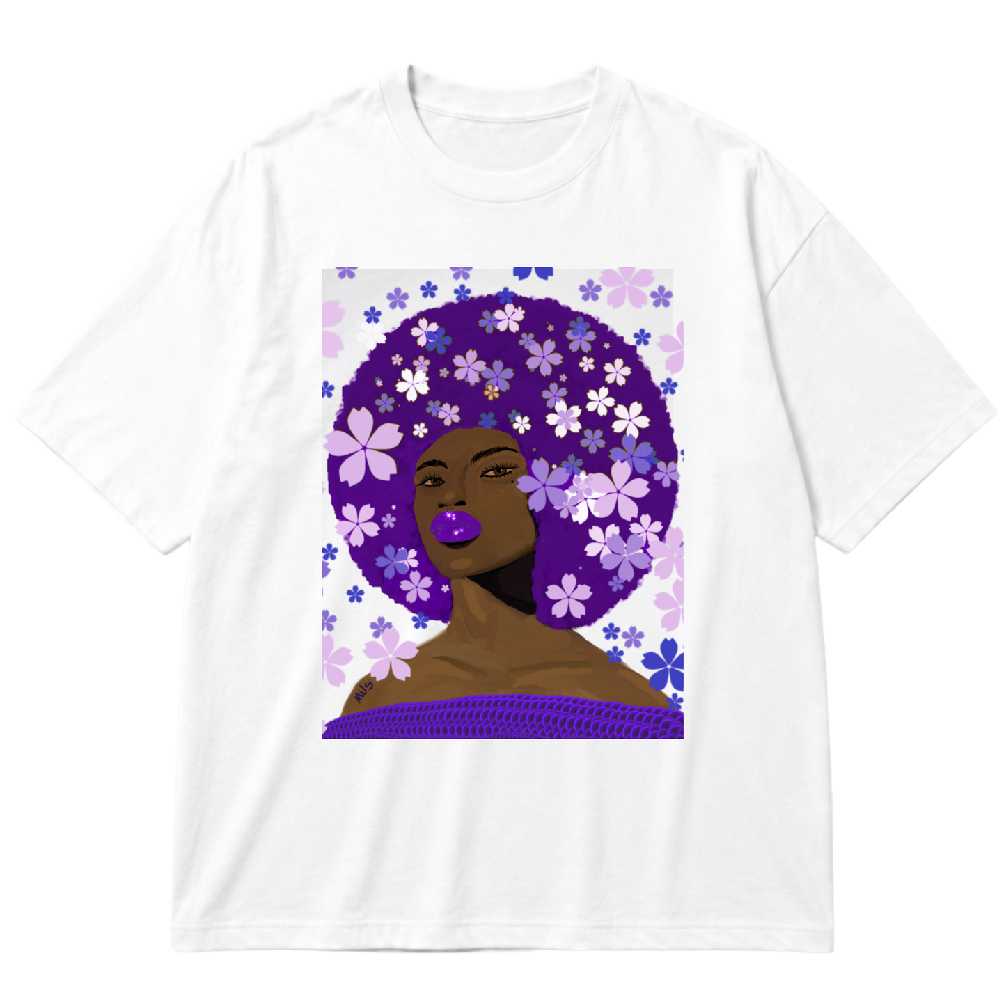 "Camiseta Oversized Cotton Maravilhosa Afro" Oversized Premium 96% algodão 4% Elastano