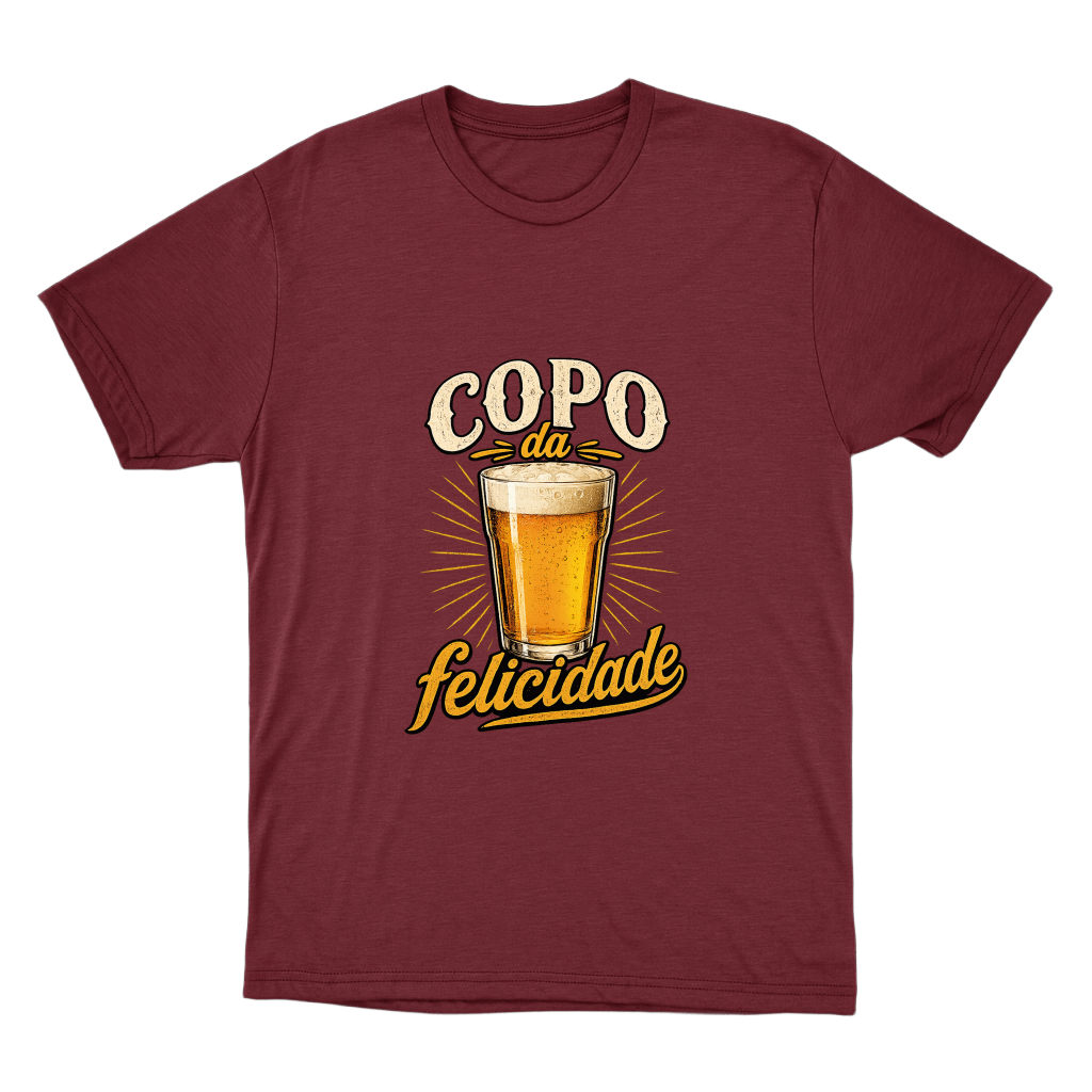 "Copo da Felicidade" Camiseta Básica Unissex