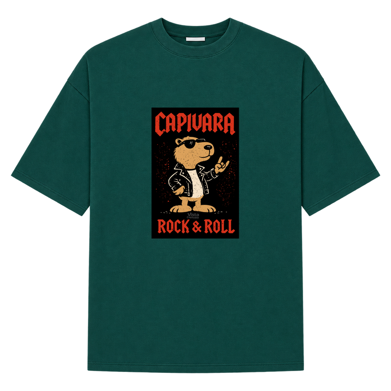 "Capivara Rock & Roll  DTG" Camiseta Oversized Suedine 220g