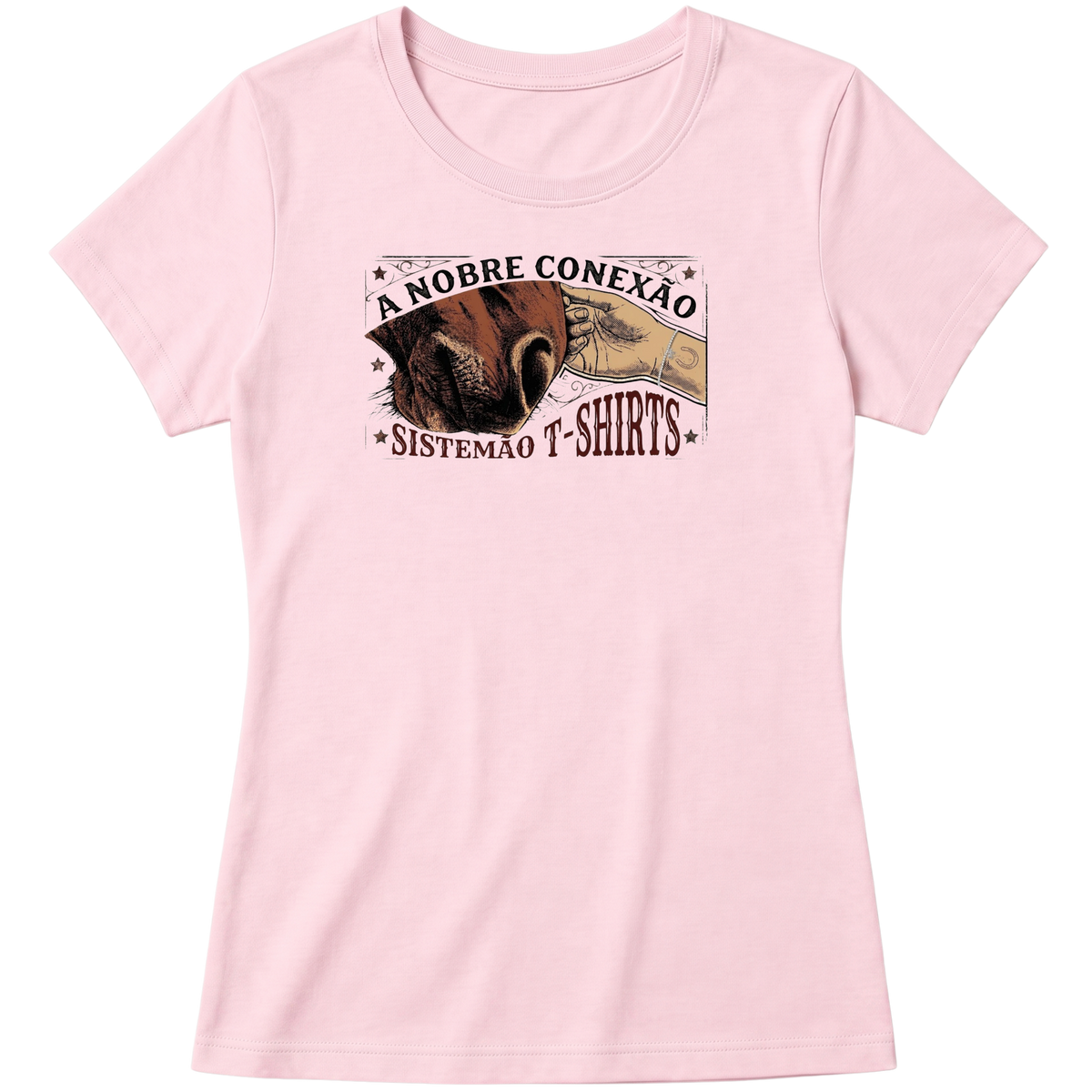 "Estampa/NOBRE CONEXÃO" Blusa Baby Look
