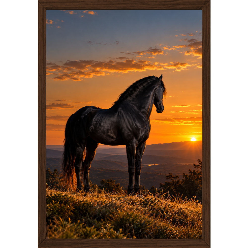 "Lendário Por do Sol" Quadro tradicional sem vidro acrílico
