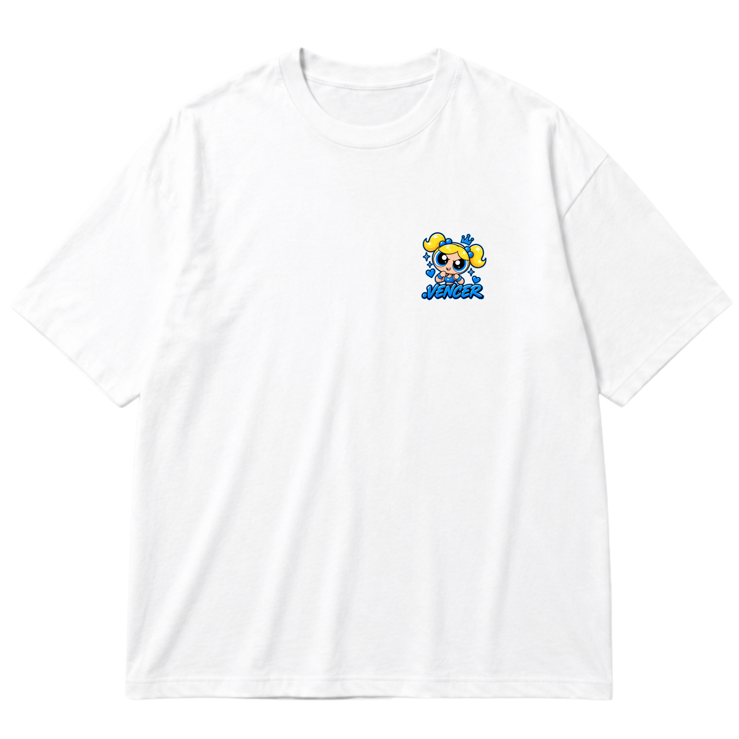"Super Poderosa Azul" Oversized Premium 96% algodão 4% Elastano