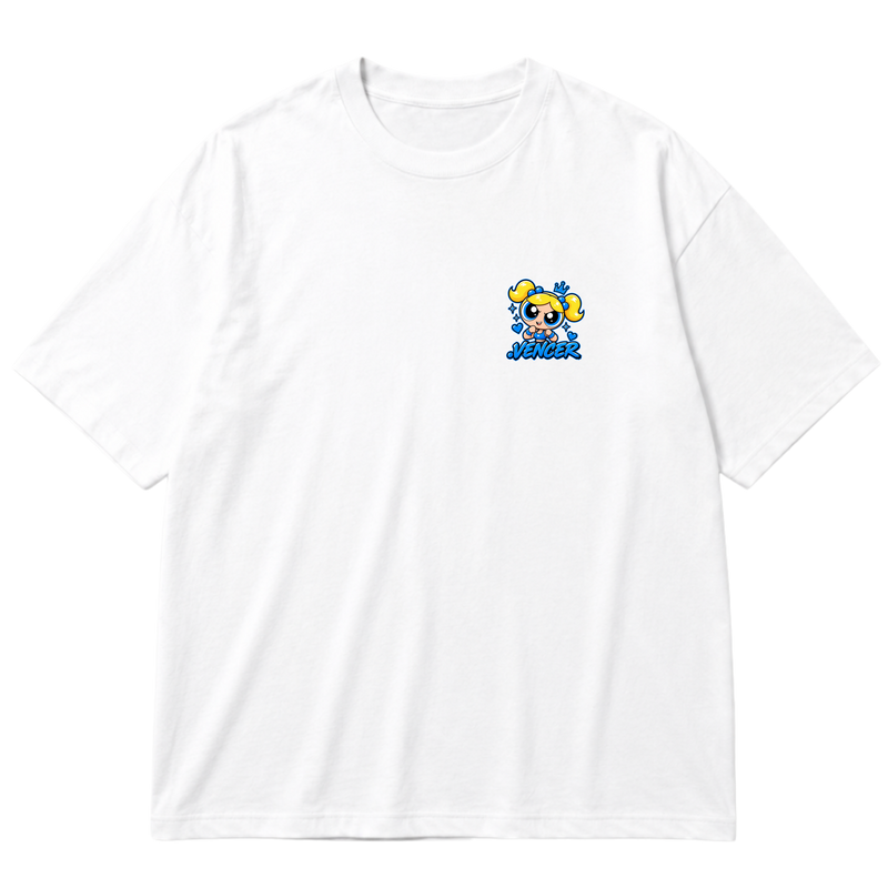 "Super Poderosa Azul" Oversized Premium 96% algodão 4% Elastano
