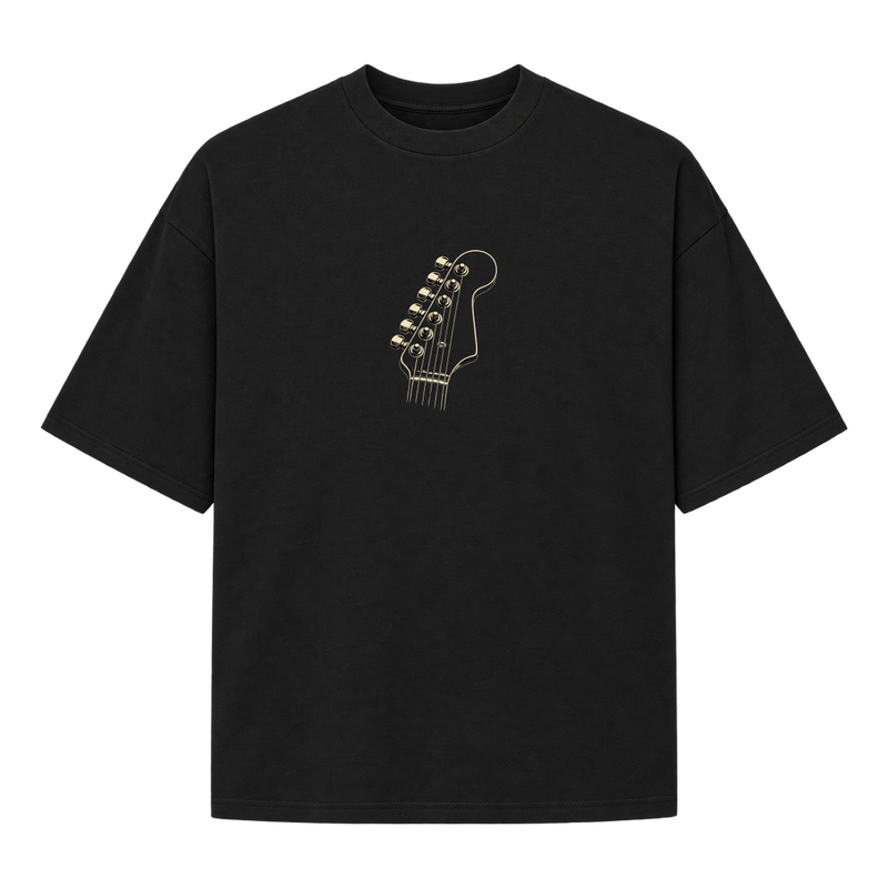 "Produto #004 de headstock strato" Camiseta Oversized Suedine 220g