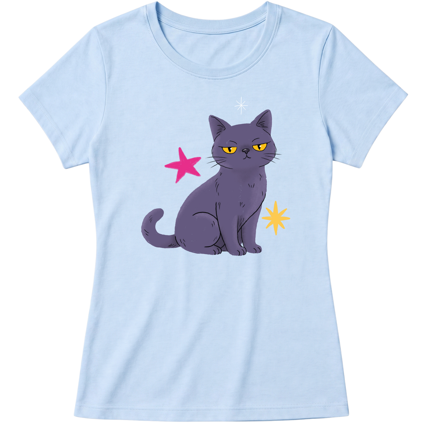 "Gata cinza" Blusa Baby Look