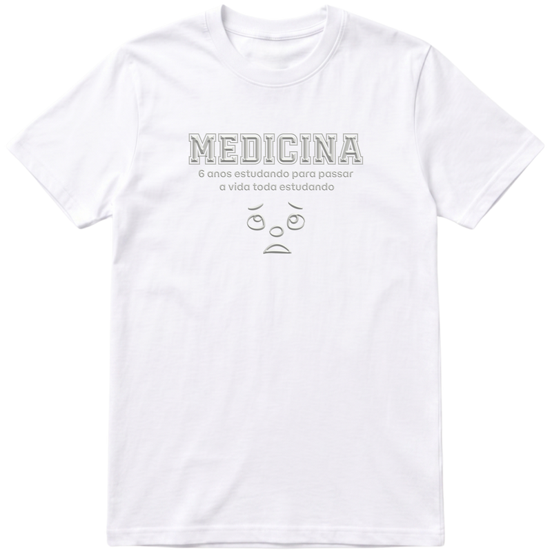 "Medicina All White" Camiseta Premium Unissex Bunker Studios