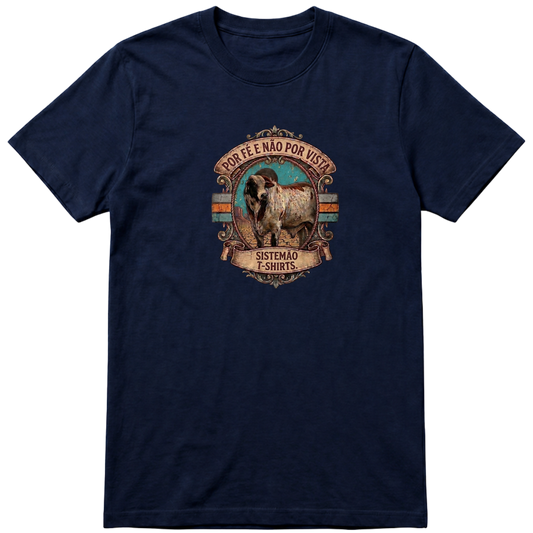 "Estampa POR FÉ NÃO POR VISTA" Camiseta Básica Unissex