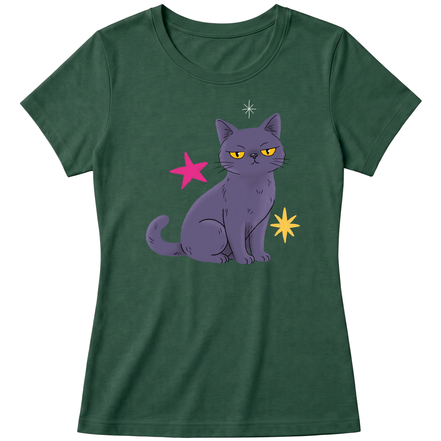 "Gata cinza" Blusa Baby Look