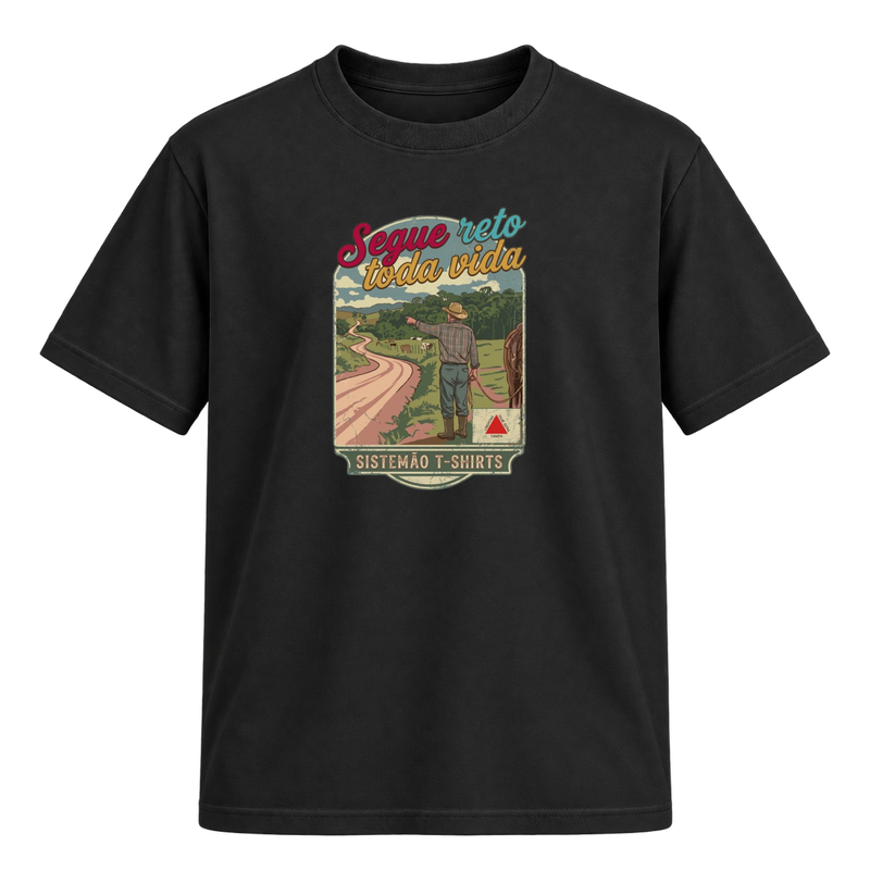 "Estampa/Oversized/SEGUE RETO" Camiseta Regular Suedine