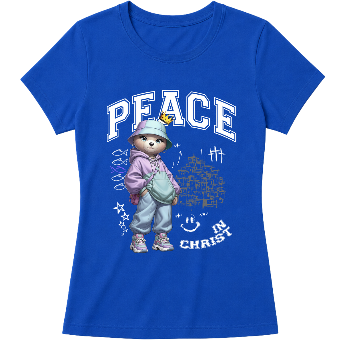 "Produto #009 Baby look PEACE IN CHRIST" Blusa Baby Look