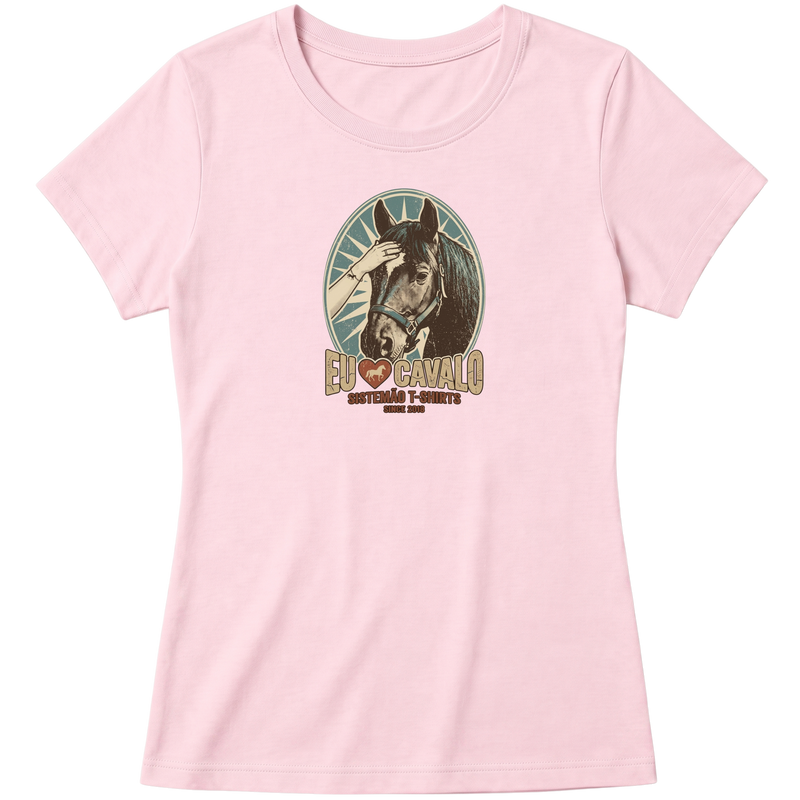 "Estampa/Babylook/EU AMO CAVALO" Blusa Baby Look