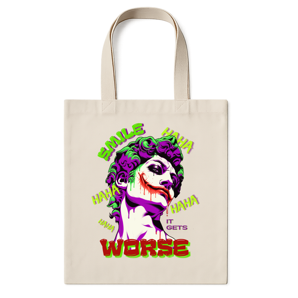"Ecobag SMILE IT GETS WORSE - coringa" Ecobag