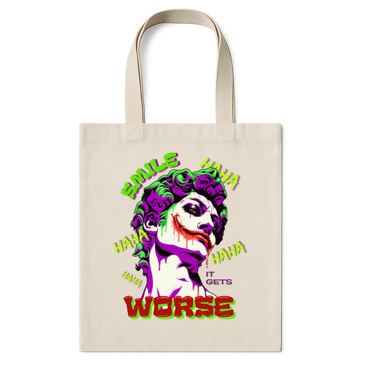 "Ecobag SMILE IT GETS WORSE - coringa" Ecobag