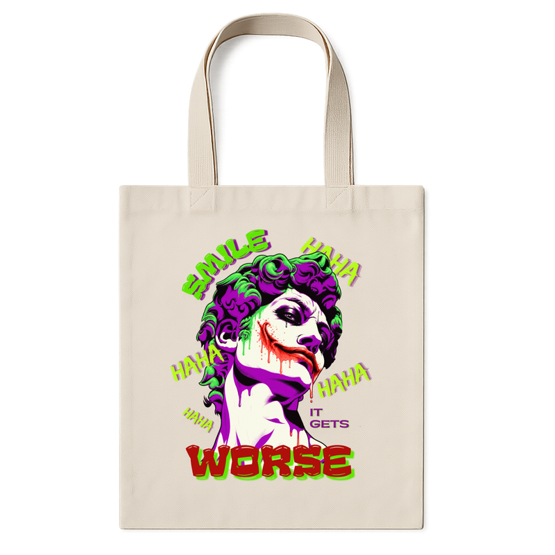 "Ecobag SMILE IT GETS WORSE - coringa" Ecobag