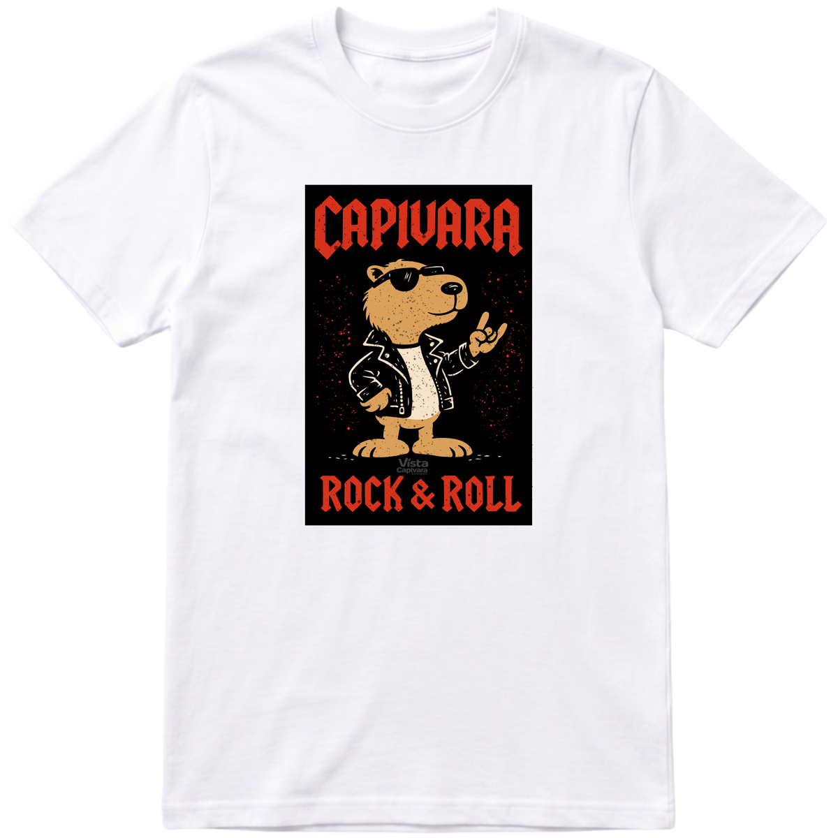 "Capivara Rock & Roll  DTG" Camiseta Premium Unissex