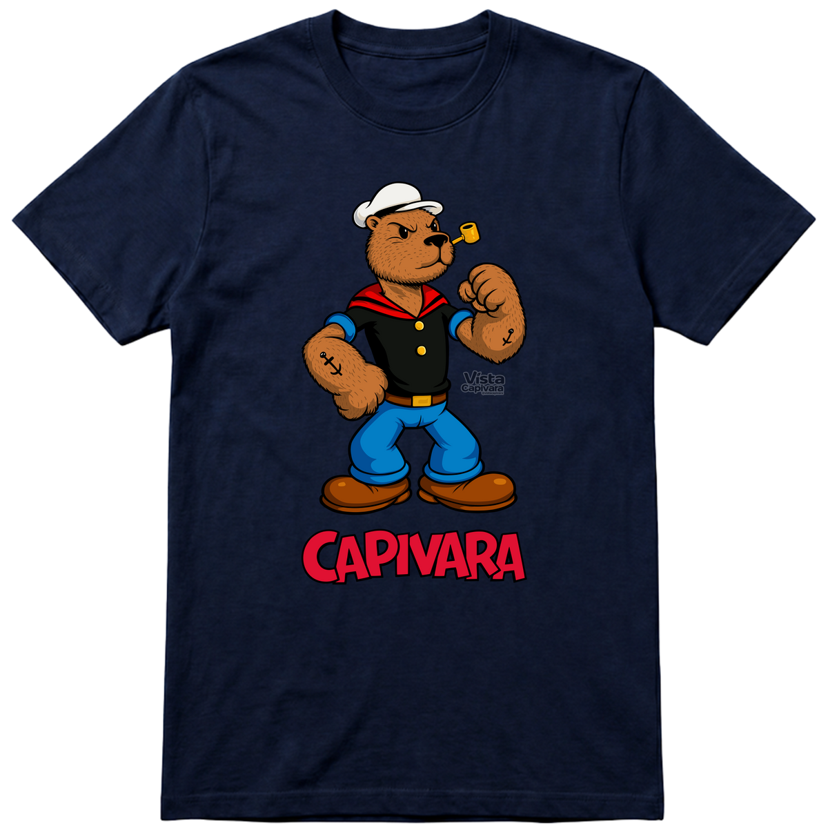 "Marinheiro Capivara DTF" Camiseta Premium Unissex Bunker Studios