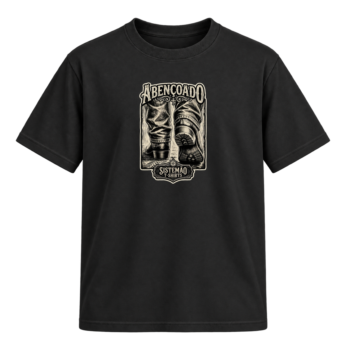 "Estampa/ABENÇOADO" Camiseta Regular Suedine
