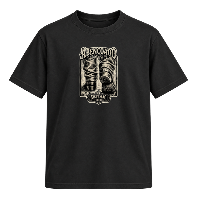 "Estampa/ABENÇOADO" Camiseta Regular Suedine