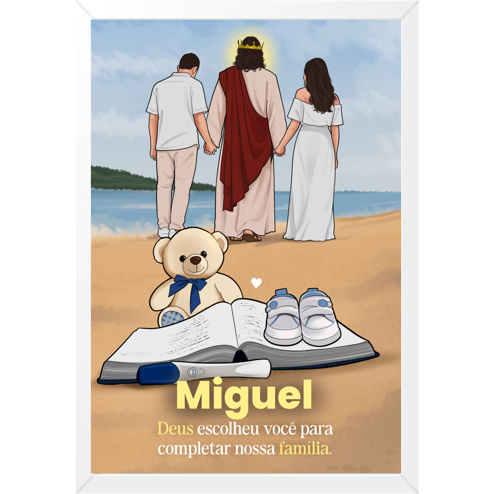 "Teste de gravidez com Jesus" Quadro caixa sem vidro acrílico