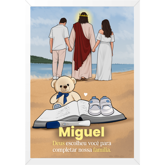 "Teste de gravidez com Jesus" Quadro caixa sem vidro acrílico