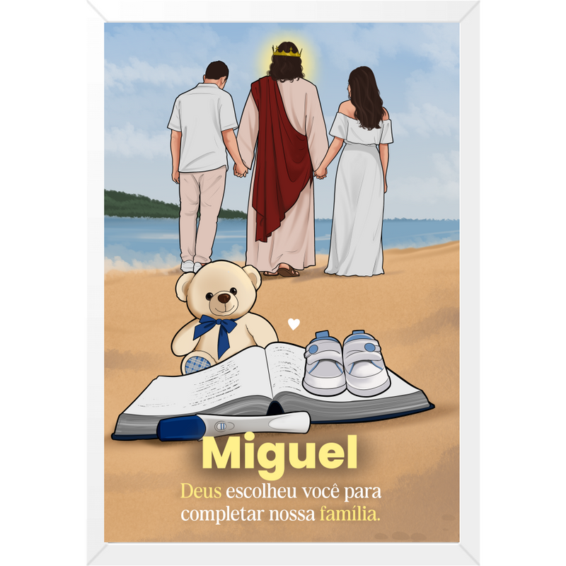 "Teste de gravidez com Jesus" Quadro caixa sem vidro acrílico