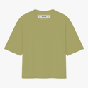 Camiseta com estampa traseira de duas linhas, onde se lê "VOID" cercado por dois círculos, e abaixo "INFINITY", em fonte clara e estilizada.