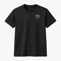 Camiseta com estampa frontal de um pequeno logo circular e estampa traseira de uma águia com asas abertas acima da palavra "LEGIO".