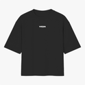 Camiseta com estampa frontal de texto estilizado "Vigia" e estampa traseira de árvore em chamas com inscrições "Exodus 3:14 Yahweh" e texto explicativo.