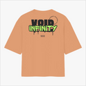 Camiseta com estampa traseira de "VOID INFINITY", estilizada com letras gotejantes, "STREET RACING CLUB" em círculo e "ESTD 2025" logo abaixo.