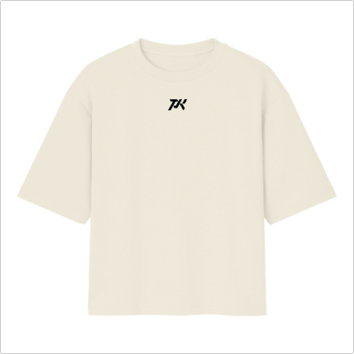 Camiseta com estampa frontal de logotipo com letras estilizadas em tamanho reduzido e estampa traseira de letras grandes em estilo abstrato e arrojado.